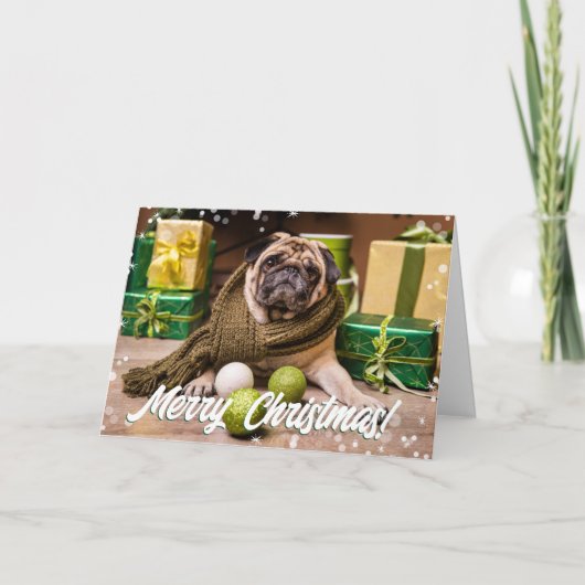 Modernes Bokeh Frohe Weihnachts-Foto Feiertagskarte (Vorderseite)