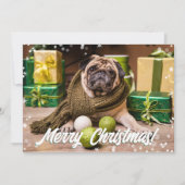 Modernes Bokeh Frohe Weihnachts-Foto Mitteilungskarte (Vorderseite)