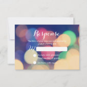 Modernes Bokeh Lights Wedding RSVP (Vorderseite)