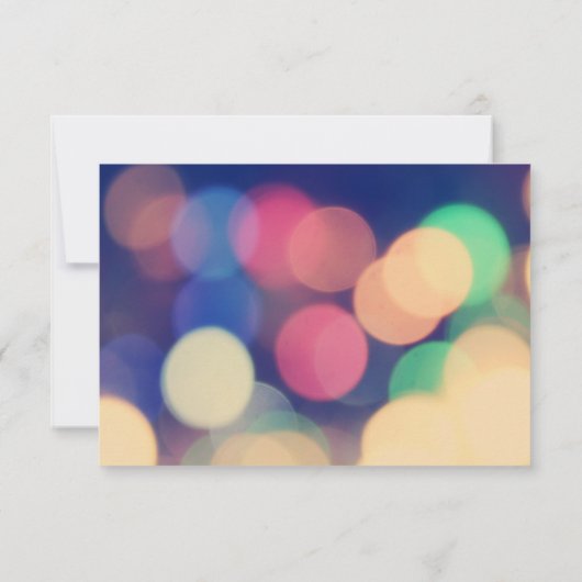 Modernes Bokeh Lights Wedding RSVP (Rückseite)