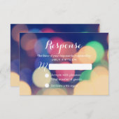 Modernes Bokeh Lights Wedding RSVP (Vorne/Hinten)