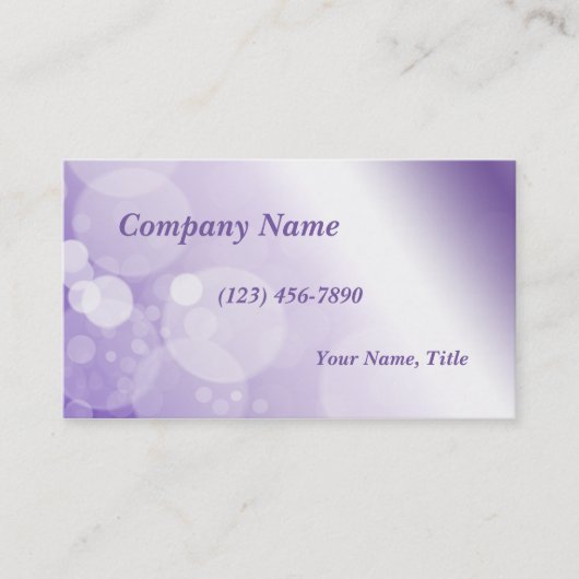 Modernes Bokeh rosa und Lila Visitenkarte (Vorderseite)