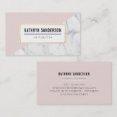 MODERNES BOLD ANGLE goldenes Logo rot Rosa grauer  Visitenkarte (Vorne/Hinten)