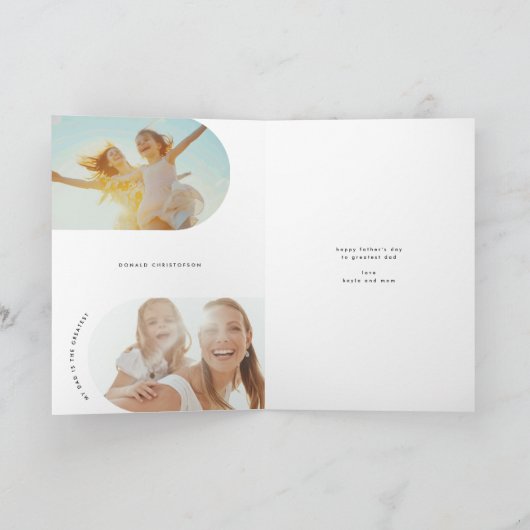 modernes BOLD-Foto "WELTBEST" VATER Karte (Innenseite)