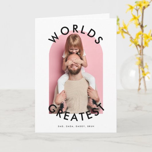 modernes BOLD-Foto "WELTBEST" VATER Karte (Gelbe Blume)