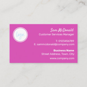 MODERNES BOLD PINK FARBGESCHÄFTSLOGO-UNTERNEHMEN VISITENKARTE