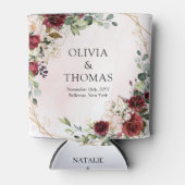 Modernes bordeauxfarbenes, goldfarbenes, geometris dosenkühler (Vorderseite)