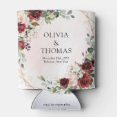 Modernes bordeauxfarbenes, goldfarbenes, geometris dosenkühler (Rückseite)