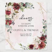 Modernes bordeauxfarbenes, goldfarbenes, geometris weinetikett (Einzelnes Label)