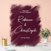 Modernes bordeauxfarbenes Hochzeitsgrün Acrylschild (Hochzeit)