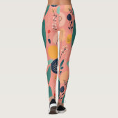 Modernes botanisches Abstraktes Muster Leggings (Rückseite)