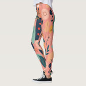 Modernes botanisches Abstraktes Muster Leggings (Links)