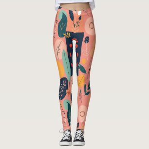 Modernes botanisches Abstraktes Muster Leggings