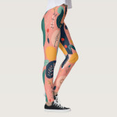 Modernes botanisches Abstraktes Muster Leggings (Rechts)