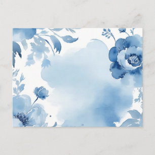 Modernes botanisches Aquarellblau Postkarte