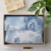 Modernes botanisches Aquarellblau Seidenpapier (Geschenk)