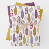 Modernes botanisches Berry-Muster Geschenkpapier Set (Beispiel)