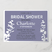 Modernes botanisches Blätter Brautparty Folieneinladung (Vorderseite)