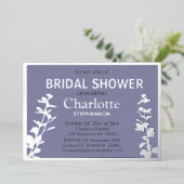 Modernes botanisches Blätter Brautparty Folieneinladung (Stehend vorne)