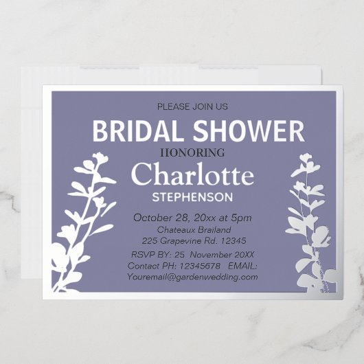 Modernes botanisches Blätter Brautparty Folieneinladung (Briefumschlag)