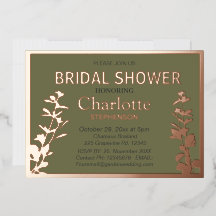 Modernes botanisches Blätter Brautparty