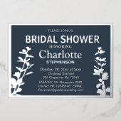 Modernes botanisches Blätter Brautparty Folieneinladung (Vorderseite)