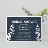 Modernes botanisches Blätter Brautparty Folieneinladung (Stehend vorne)
