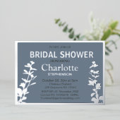 Modernes botanisches Blätter Brautparty Folieneinladung (Stehend vorne)