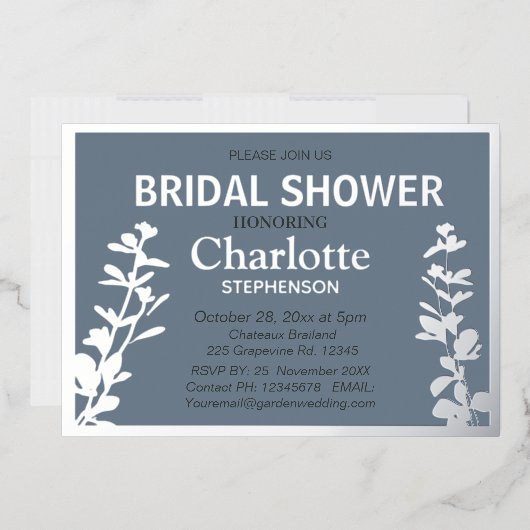 Modernes botanisches Blätter Brautparty Folieneinladung (Briefumschlag)