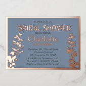 Modernes botanisches Blätter Brautparty Folieneinladung (Vorderseite)