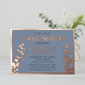 Modernes botanisches Blätter Brautparty Folieneinladung (Stehend vorne)