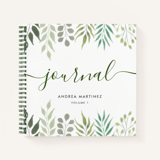 Modernes Botanisches Blätter Foliage Journal Notizblock (Vorderseite)