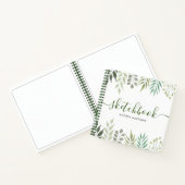 Modernes Botanisches Blätter Foliage Sketchbook Notizblock (Innenseite)