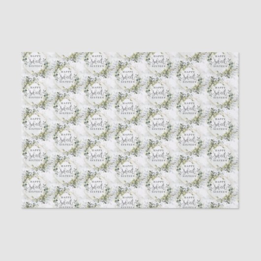 Modernes botanisches Blattgold im Grünen 16. Gebur Seidenpapier (Vorderseite)