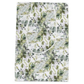 Modernes botanisches Blattgold Mittlere Geschenktüte (Rückseite)