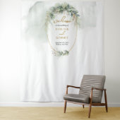 Modernes botanisches Blattgold, ovale Umgebung Wandteppich (Beispiel)