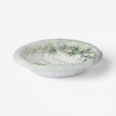 Modernes botanisches Blattgold Pappteller (Gewinkelt)