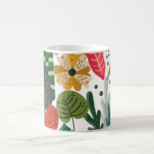 Modernes botanisches Blattmuster Kaffeetasse (Mittel)