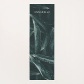 Modernes botanisches Blattwerk mit dunkelgrünem Bl Yogamatte (Rückseite)