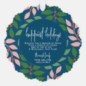 Modernes botanisches Blau - Foto - schönster Urlau Ornament Karte (Vorderseite)