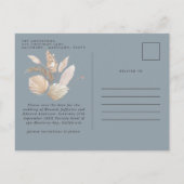 Modernes botanisches Blaupampasgras Save the Date Ankündigungspostkarte (Rückseite)