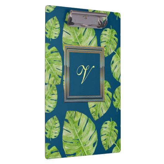 Modernes botanisches Blumenblatt #2 Klemmbrett (Rechts)