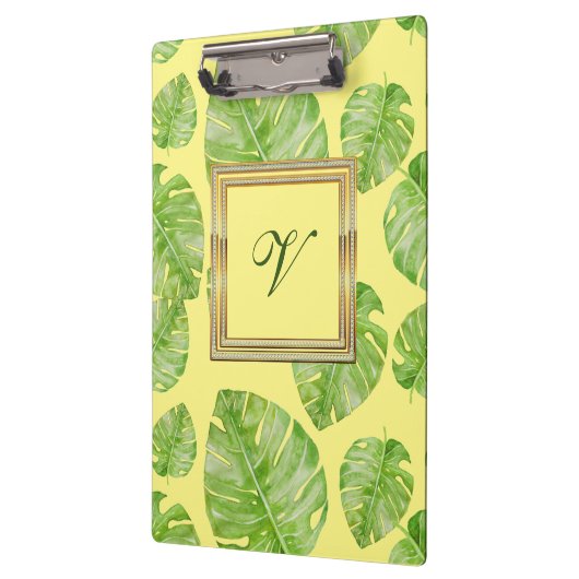 Modernes botanisches Blumenblatt #3 Klemmbrett (Links)