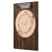 Modernes botanisches Blumenholz Klemmbrett (Links)