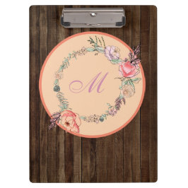 Modernes botanisches Blumenholz Klemmbrett