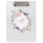 Modernes botanisches Blumenholz Klemmbrett (Vorderseite)