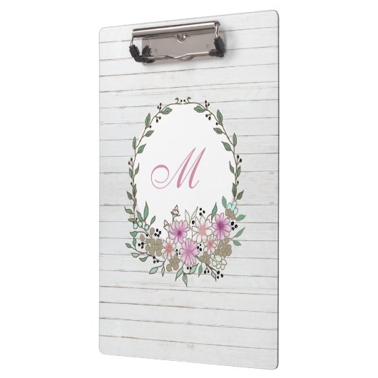 Modernes botanisches Blumenholz Klemmbrett (Links)