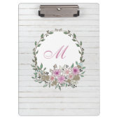 Modernes botanisches Blumenholz Klemmbrett (Vorderseite)