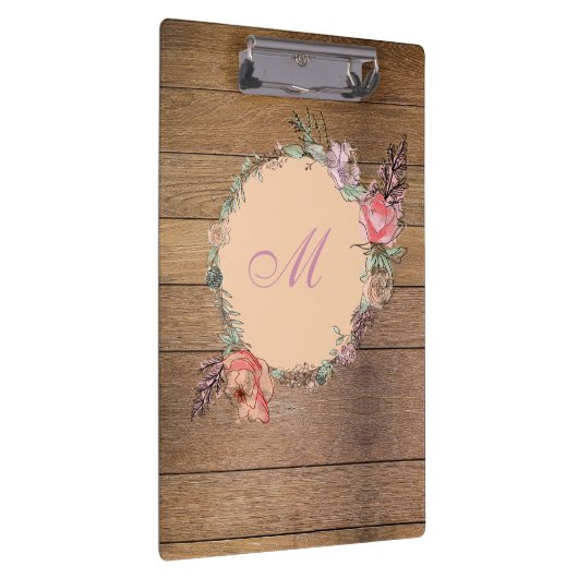 Modernes botanisches Blumenholz Klemmbrett (Rechts)