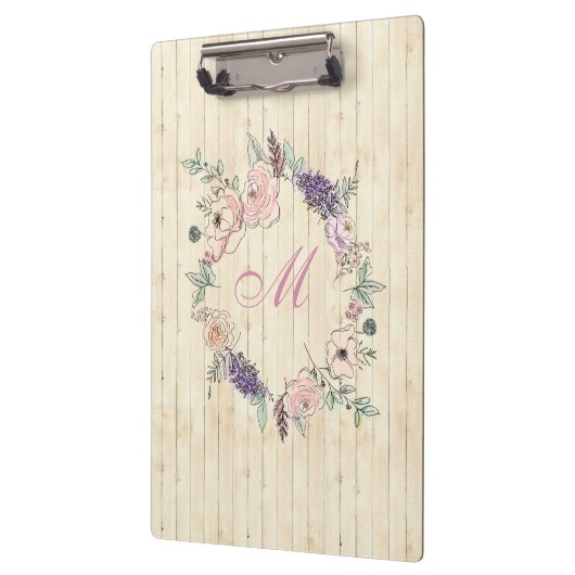 Modernes botanisches Blumenholz Klemmbrett (Links)